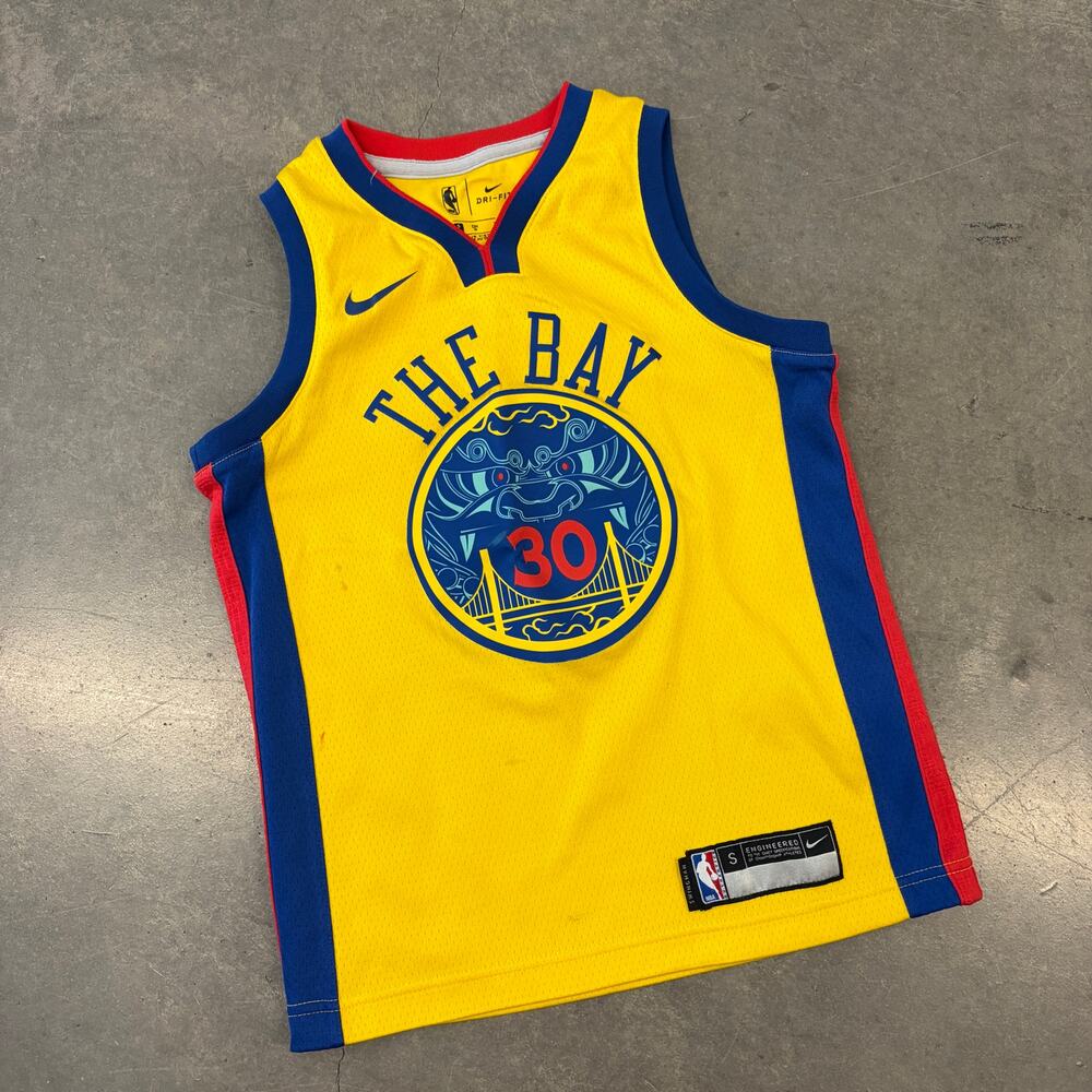 Nike Steph Curry The Bay Chinese Heritage Yellow Nba Basketball Jersey Youth S